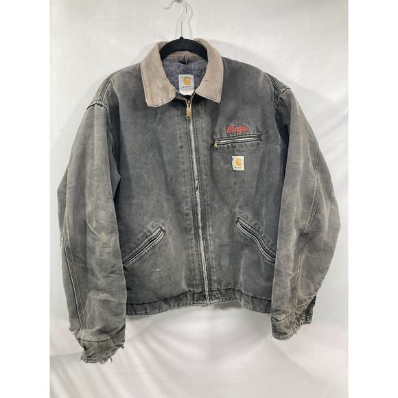 Vintage Carhartt Detroit Linned Faded DistressedWorkers Jacket 1988 Usa Made